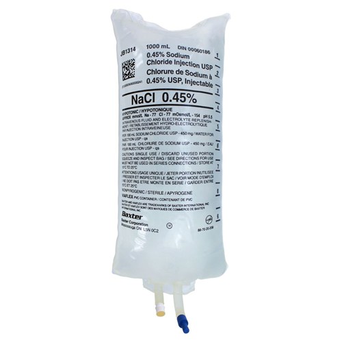 IV NACL .45% 1000ML 12/CS