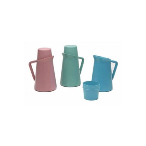 Bedside Pitcher w/Cover 1qt Blue Plastic Bedside Pitcher w/Cover 1qt Blue Plastic