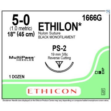 ETHILON 5/0 PS-2  12/BX