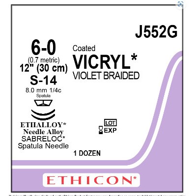 VICRYL 6/0 OPTH S-24,S-24 12/BX