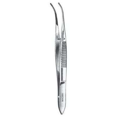Eye Dressing Forcep Half Curved Serr 4"