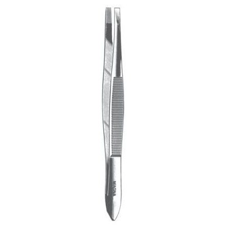 Square End Dressing Forcep Serrated 4.5"