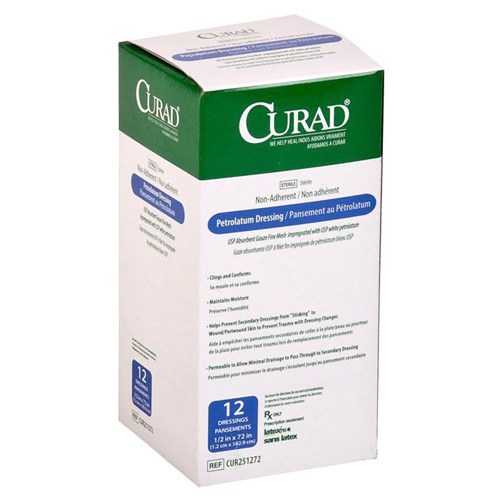 Petroleum Gauze Strip 1/2x72" 12/6BX/CS