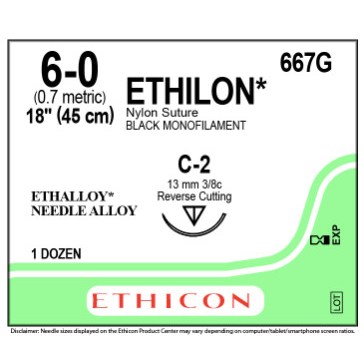 ETHILON 6/0 C-2 12/BX