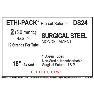 ETHIPACK SURGICAL STEEL 18 SZ2 12TB/BX