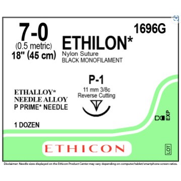 Ethilon 7/0 P-1 12/bx