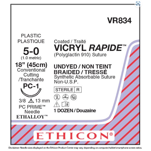 VICRYL RAPIDE 5/0 PC-1 12/BX