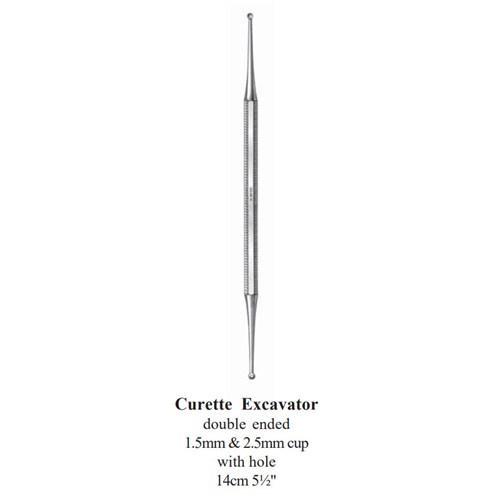 Curette Excavator Double Ended 5.5"