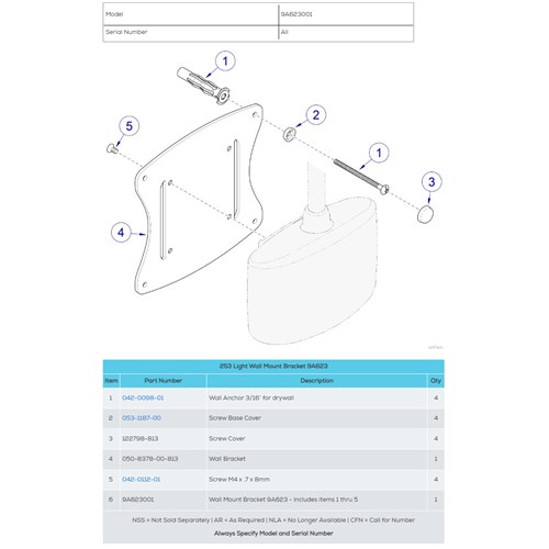 253 LED Wall Mount Bracket Only