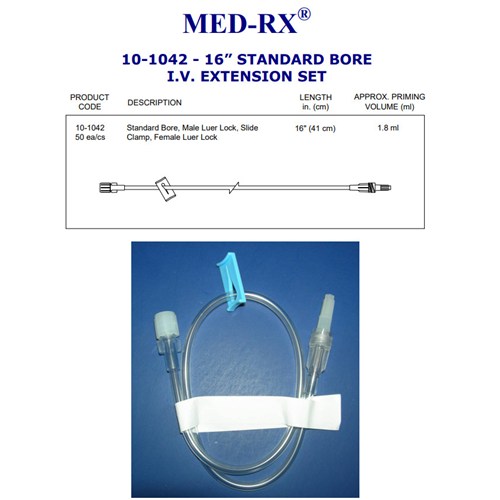 EXTENSION SET STD BORE 3ML LL  50/CS