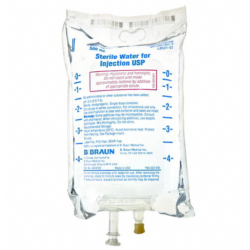 IV Sterile Water 500ml 24/cs