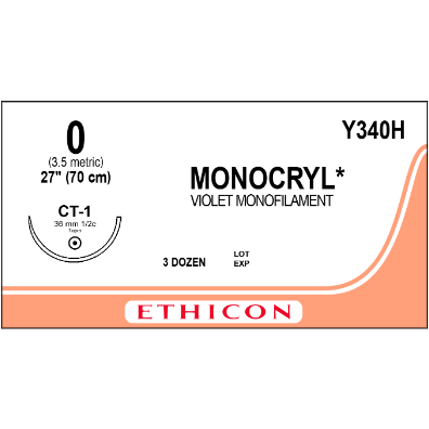 Monocryl 0 CT-1 Violet 36/bx