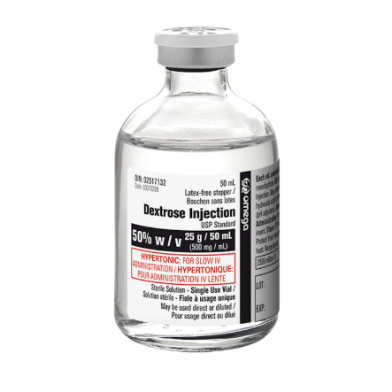 Dextrose 50% Inj 50ml Single Use 10v/bx