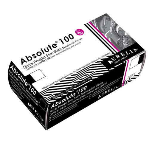 Absolute Black Nitrile Gloves MED 100/BX
