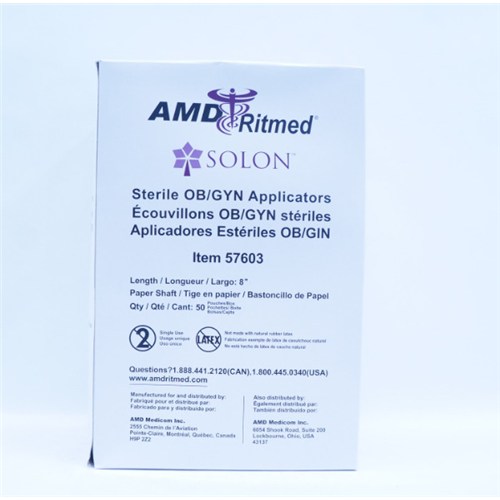 8" Obgyn Applicator Sterile 2/50pk/10bx