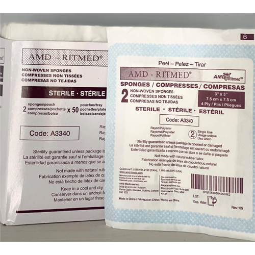 Gauze 3x3 4ply Sterile 2/50E/24ty/cs