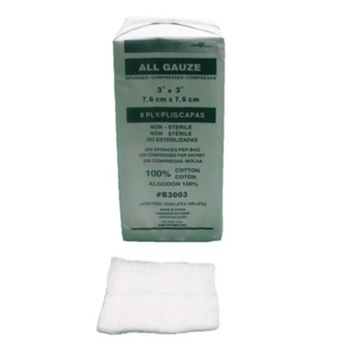 Gauze 3X3 8ply 200/20BG/CS