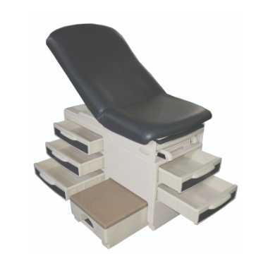 Exam Table with Side Step Black