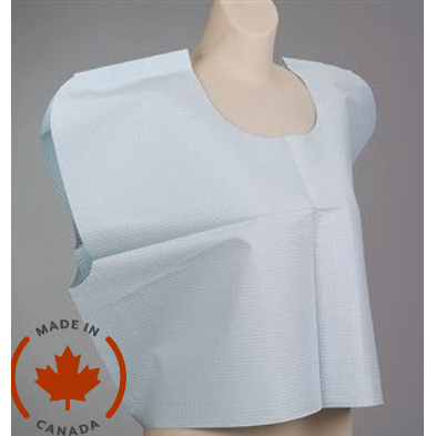 LONG 1/2 GOWN BLUE W/TIE 28X26" 200/CS