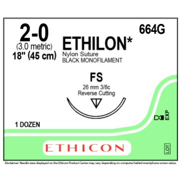 Ethilon 2/0 FS 12/BX