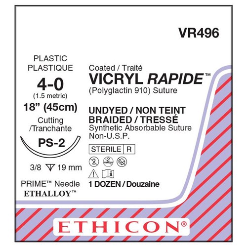 Vicryl Rapide 4/0 PS-2 12/bx