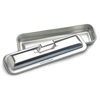 Catheter Tray w/Cover S/S 12x3.25x2"