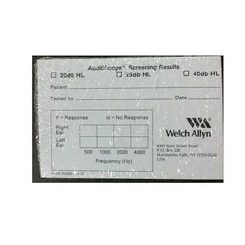 AUDIOSCOPE RECORDING FORMS 100/10PK/cs