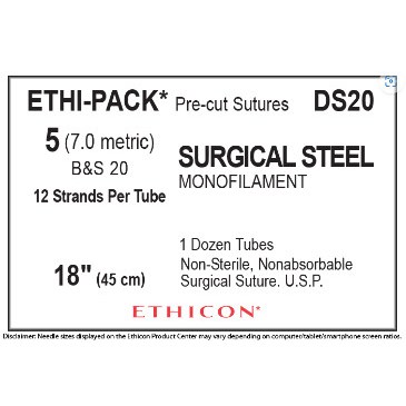 ETHIPACK SURGICAL STEEL 18 SZ5 12TB/BX