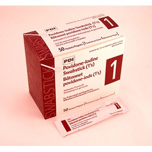 PVP Iodine Swabstix 1'S 50/10BX/CS