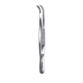 Dressing Forcep Curved Serrated 5"