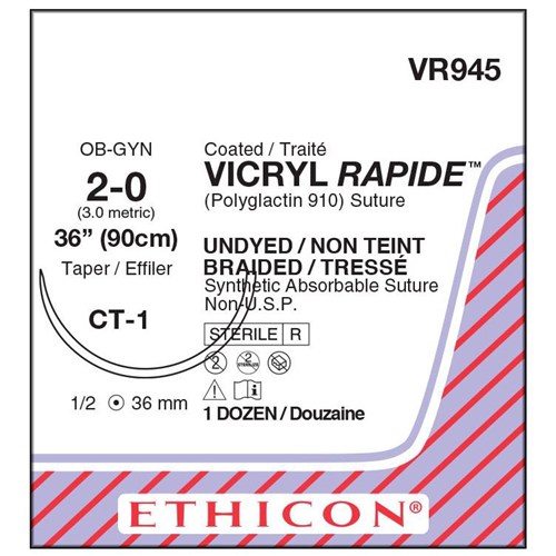 VICRYL RAPIDE 2/0 CT1 12/BX