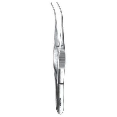 Iris Tissue Forcep Half Curved 4" 1x2
