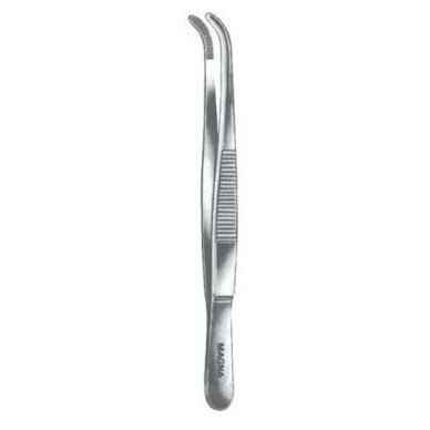 Dressing Forcep Curved Serrated 4.5"