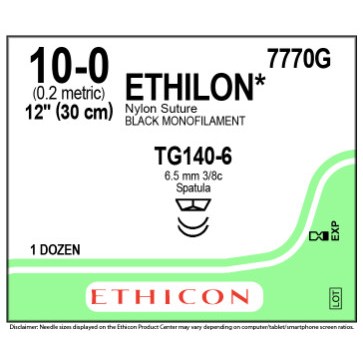 Ethilon 10/0 TG140-6/TG140-6 12/BX