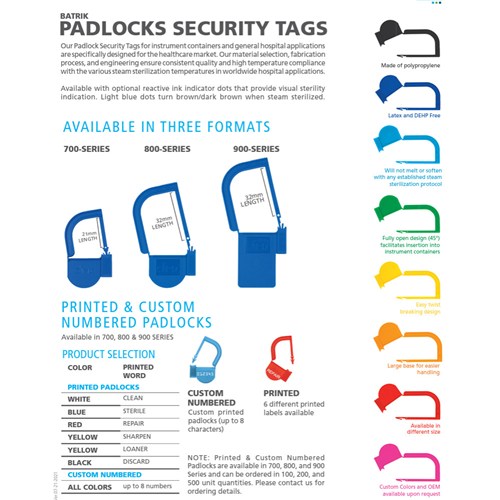 Yellow Padlock Security Tags 10/10pk/cs