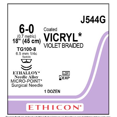 VICRYL 6/0 TG100-8,TG100-8 12/BX