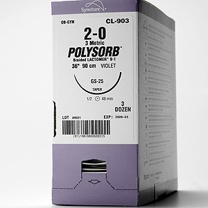 POLYSORB 3/0 VIOLET PRECUT 3X18 36/BX