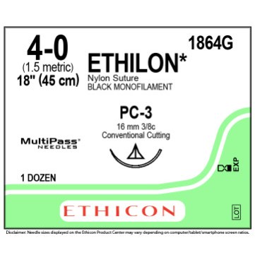 ETHILON 4/0 PC-3 12/BX
