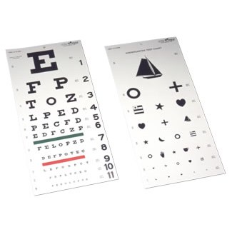 Snellen Eye Chart w/Kindergarten 20'