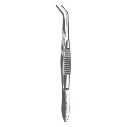 Dressing Forcep Angled Serrated 4.5"