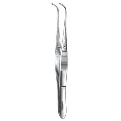 Iris Tissue Forcep Curved 4" 1x2 teeth