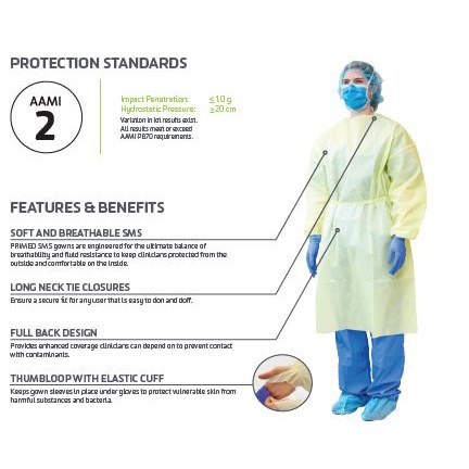 Isolation Gown X-large Yellow 100/cs