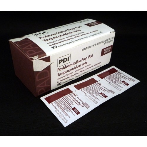 PVP IODINE PREP PADS 100/10BX/CS