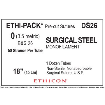 ETHIPACK SURGICAL STEEL SZ 0 18 12/PK
