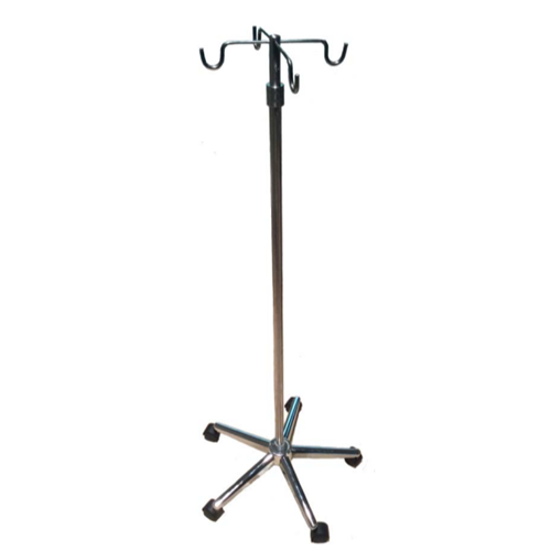 IV Pole 4-Hook 5-Leg Chrome