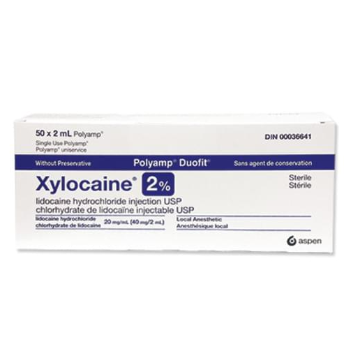 Xylocaine 2% Plain 2ml Polyamp 50/BX