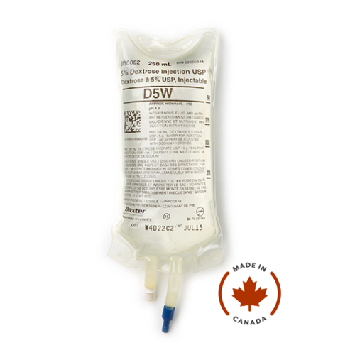 IV Dextrose 5% D5W 250ml 30/CS
