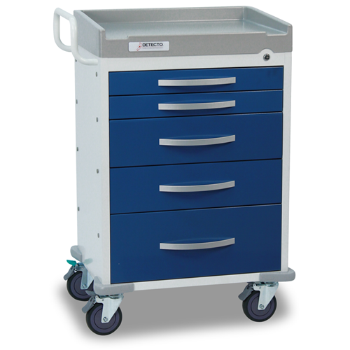 Rescue Series Medical Cart 5 Drawer Blue