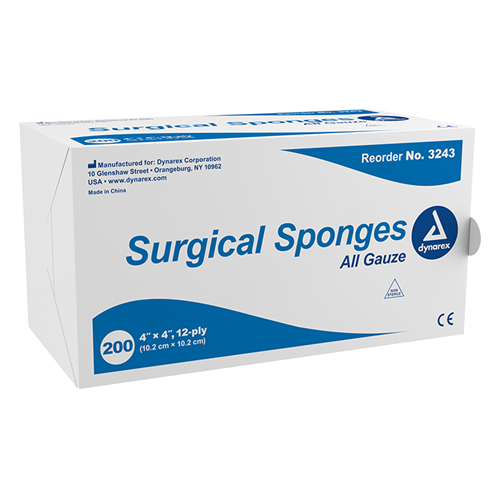 GAUZE NON STERILE 4X4" 12PLY 200/10BG/CS
