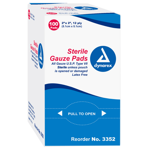 Gauze Sterile 2x2 12ply 1/100E/24TY/CS